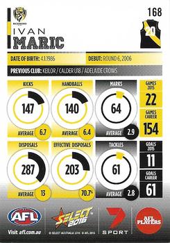 2016 Select Footy Stars #168 Ivan Maric Back